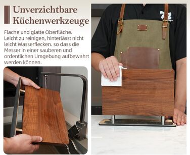 Блок для ножів XINZUO з волоського горіха, магнітний, двосторонній - тримач для ножів без ножів, для кухні, легко миється, з подарунковою коробкою