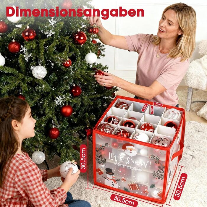 Органайзер для прикрас на ялинку Flow Fire: коробка для зберігання 2 шт., 64 відділення, під ялинкові кулі 7 см