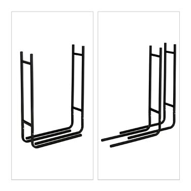 Стильна металева полиця для дров Relaxdays