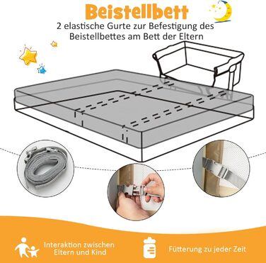 Дитяче ліжко COSTWAY 4-в-1 з москітною сіткою, бебі-ліжко, колиска, візок та туристичне ліжко з матрацом, 6 рівнів регулювання, сумка для перенесення, дитяче ліжко-гойдалка, розкладне, для малюків до 6 місяців (Бежевий)