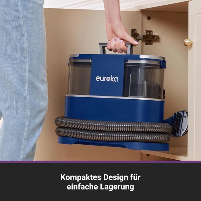 Eureka NEY100: Миючий пилосос для килимів та м'яких меблів | для диванів, килимків, оббивки, авто | Насадки для сухого та вологого прибирання, 12500Pa, 1,5L бак для води