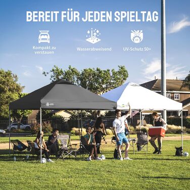 Павільйон CROWN SHADES 3x3: Водостійкий, стабільний, зимостійкий, захист від сонця UV 50+, для кемпінгу, саду та відпочинку. Сірий в клітинку.