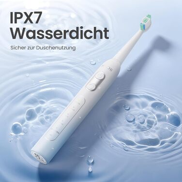 Електрична зубна щітка YUNCHI - звукова, для дорослих та дітей, 40000 VPM, USB-C, 5 режимів, 8 насадок + чохол, блакитна