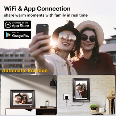 Цифровий фотоальбом Kodak 10 дюймів WiFi, 32GB, IPS HD сенсорний екран, авто-поворот, чорний