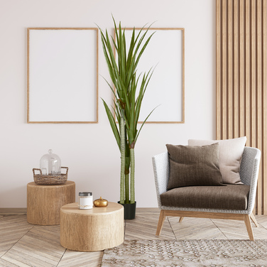 Штучна Юка велика 190 см, Декоративна рослина, Пластикова рослина у горщику, 17 x 17 x 190 см, Смарагдово-зелена