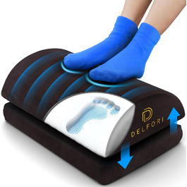 Підставка для ніг під стіл – ергономічна підставка для ніг з memory foam для офісу, дому та роботи – регульована висота, преміум-якість
