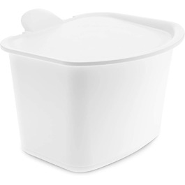 Кухонне відро для органічних відходів Koziol Bibo 3L (бавовняне біле), відро для компосту з кришкою, кухонне органічне відро для сміття, стійке до запахів і миється, зі знімною відкидною кришкою, компактне і придатне для миття в посудомийній машині