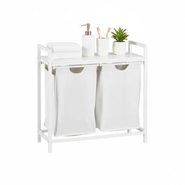 Кошик для білизни Relaxdays з двома відділеннями та полицею