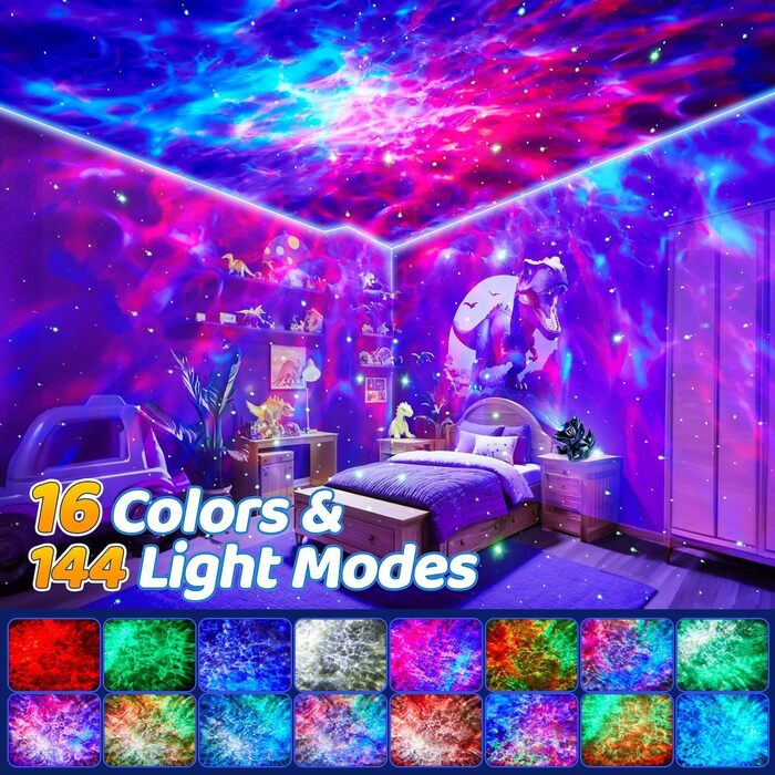 Проєктор зоряного неба Динозавр One Fire з Bluetooth, 144 режими, нічник для дітей з пультом, новорічний декор