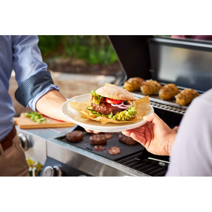 Набір для приготування бургерів RÖSLE 3-в-1 з пресом, вагами та лопаткою, нержавіюча сталь 18/10, чавун з емалевим покриттям