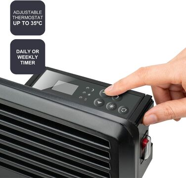 Конвектор BLACK+DECKER BXCSH1800E, 1800 Вт, чорний, з можливістю кріплення на стіну