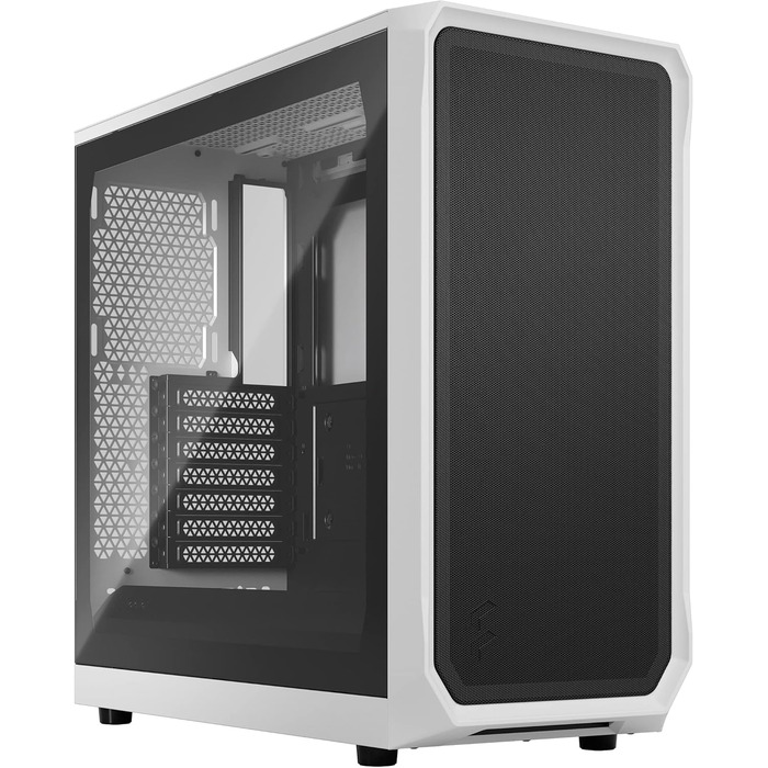 Корпус для ПК Fractal Design Focus 2 White з загартованим склом, білий, сітчаста передня панель, 2 вентилятори 140 мм, ATX, ігровий