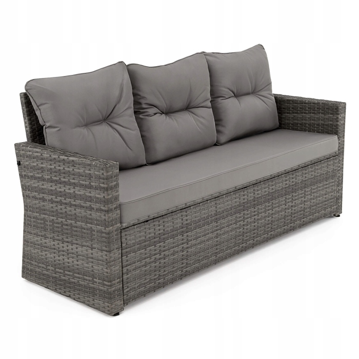 Комплект садових меблів із техноротанга EMWOmeble, сірий, 6 предметів