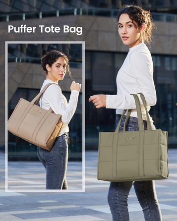 LOVEVOOK Сумка для ноутбука 15.6 дюймів, велика жіноча сумка-шоппер, м'яка сумка, сумка для роботи, портфель, сумка-тоут, жіночі сумки, сумка для навчання, шкільна сумка, сумка через плече для університету, бізнесу, школи, сіро-зелений колір