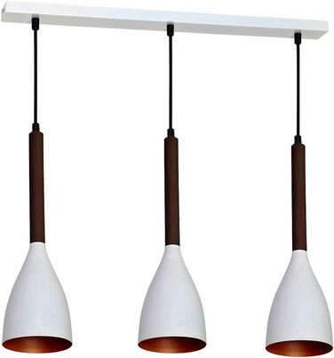 Світлі враження Світильник для їдальні Підвісний світильник MUZA Біле золото Метал Дерево Темний 3-світлий ретро-дизайн Підвісний світильник для кухні