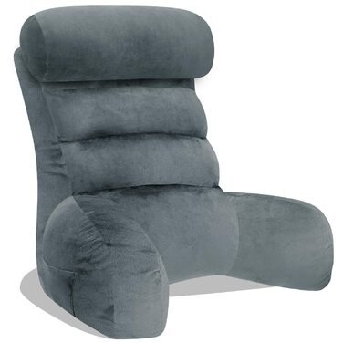 Підлогове крісло-мішок для читання з підлокітником, сіре, 65x30 см