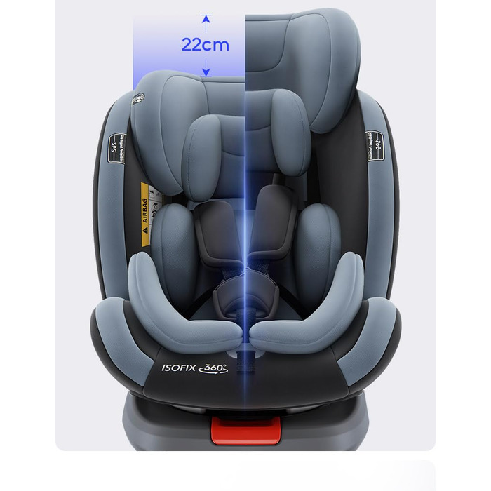 Автокрісло дитяче Magic ZC 360° з регулюванням висоти та нахилу, чорне (без підніжки)