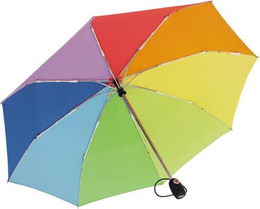 Легка суцільна кишенькова парасолька з автоматичним закриттям - середній клас - Rainbow