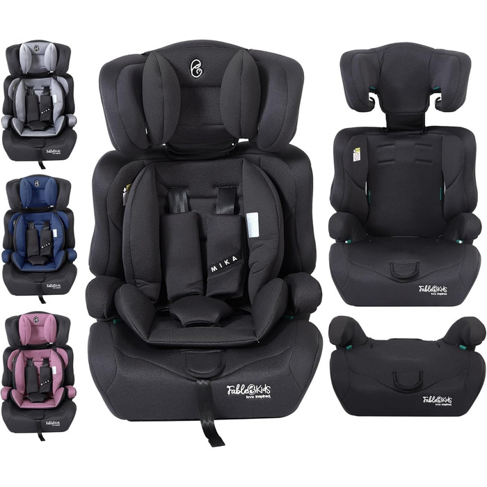 Автокрісло Kinderautositz 9-36 кг, 3-точкова система безпеки, для дітей 15 місяців, чорний колір, регульована підголовник, ECE R129/03