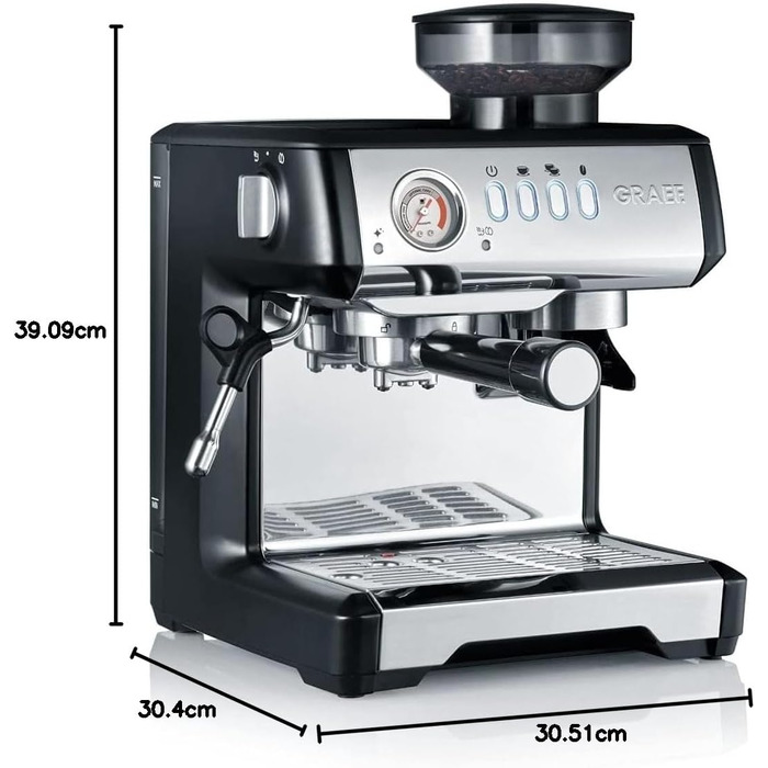 Еспресо-машина GRAEF Milegra ESM802 з вбудованим млином, чорна