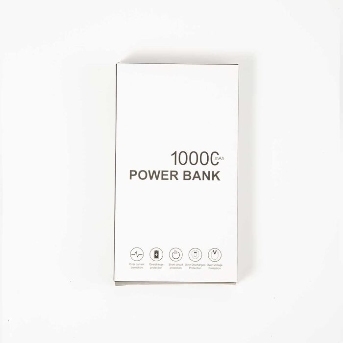 Портативний зарядний пристрій для смартфонів, чорний/зелений, 10000 mAh, USB C & 2 USB