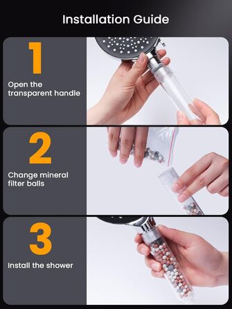 Набір мінеральних перлин YEAUPE для душу: фільтр від накипу, антибактеріальний ефект, мінералізація, pH-нейтральний. 4 шт.