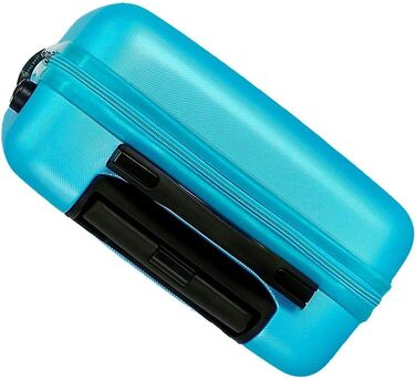 Валіза ручної поклажі Roll Road з ABS-пластику, кодований замок, 4 колеса, блакитний колір, набір