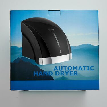 Автоматичний сушар для рук з інфрачервоним сенсором, настінний, 2000W, тихий (40 db), ABS-покриття (чорний)