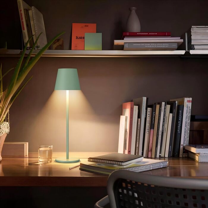 Aipsun LED настільна лампа акумуляторна, регульоване світло, зелена, 5500mAh, IP54, для ресторану, спальні, бару