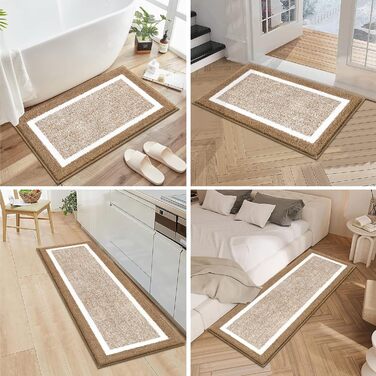 Набір килимків для ванної кімнати Pauwer: 3 шт. (душовий килимок, килимок для туалету), мікрофібра, плюш, антиковзаючі, машинне прання, 18'x26'+18'x48'+U Shape 20'x24', хакі