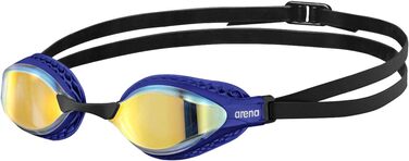 Окуляри для плавання для дорослих, окуляри для плавання з широкими стеклами, захист від ультрафіолету, 3 змінних носових отвори, повітряні ущільнення, універсальні жовто-мідно-сині ущільнювальні прокладки