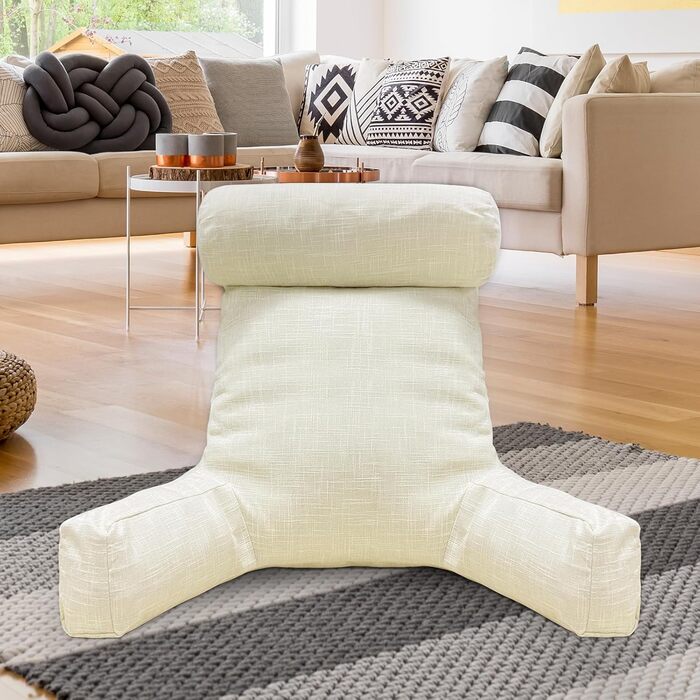 Ортопедична подушка для сну HONEHO з валиками для підтримки шиї, бежева