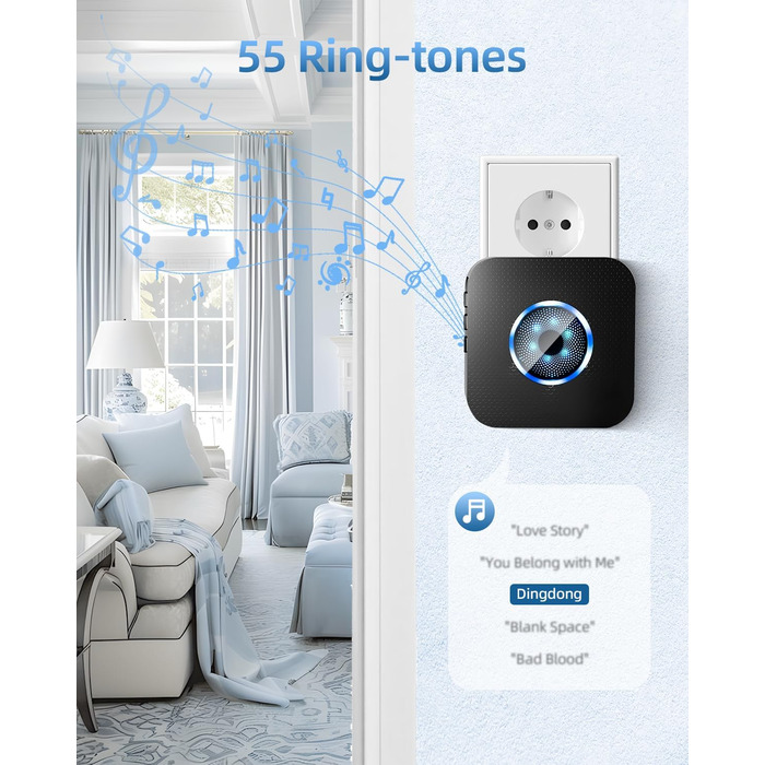 Відеодомофон з Wi-Fi та камерою, HD, 2.4G, нічне бачення, PIR-датчик руху, 2 камери, 2-сторонній аудіо, з дзвінком (1 передавач + 1 приймач)