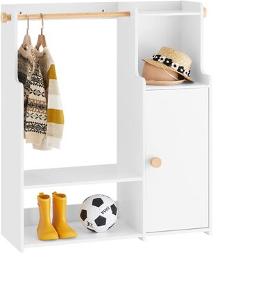 Дитяча шафа SoBuy з 2 гачками, гардероб для дитячої кімнати, білий, 94x110x35 см (KMB110-W)