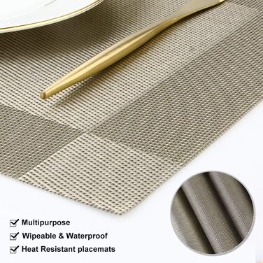 Набори серветок на стіл DACHUI, 8 шт., тканинні, під льон, водовідштовхувальні, термостійкі, миючі, довговічні (димно-сірий) (кава, 4 шт.)