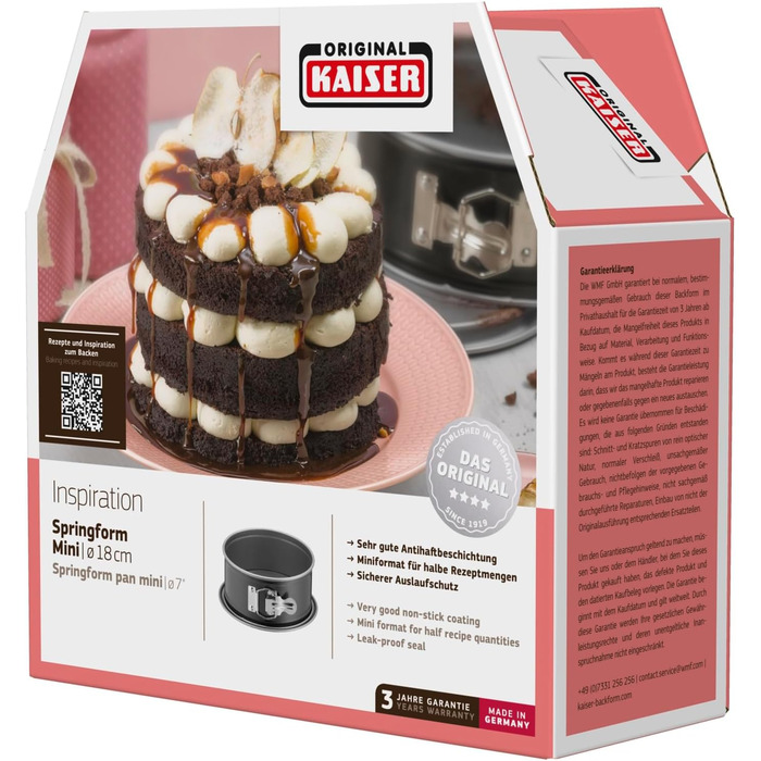 Форма для випічки Kaiser Inspiration Mini Springform 18 см, антипригарне покриття, для міні-випічки та фритюрниці