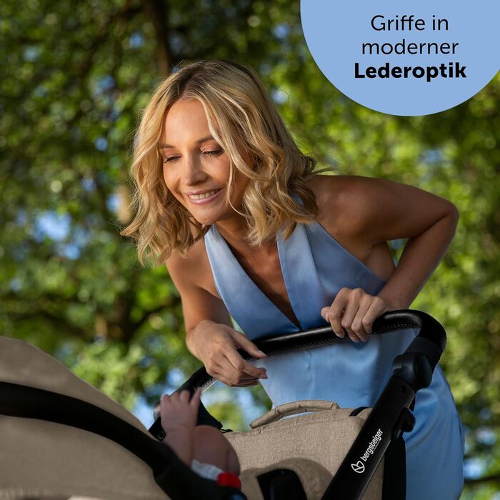 Дитяча коляска Bergsteiger Lugo 3в1 | Комплект 3в1 з аксесуарами - автокрісло, блок для прогулянок, сонцезахисний козирок та вітрозахисний чохол | Доступна Isofix база (колір: коричневий, рама: чорна)