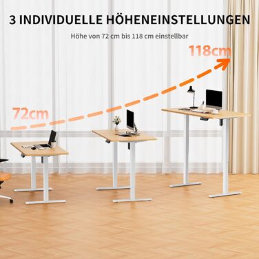 Підставка для столу ErGear з регулюванням висоти, 4 пам'яті, для ергономічного стоячого столу, без стільниці (білий)