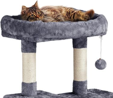 Кігтеточка для котів Yaheetech Cat Tree 159см Міцне котяче дерево з котячими печерами та платформами Ігровий будиночок для котів темно-сірий