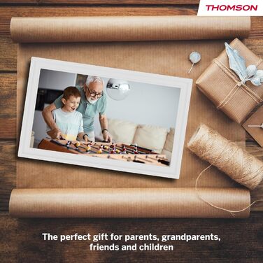 Рамка для фото Thomson Fotorahmen 15 дюймів біла – FHD IPS сенсорний екран, 32 GB, Wi-Fi, поворот, підтримка iOS/Android
