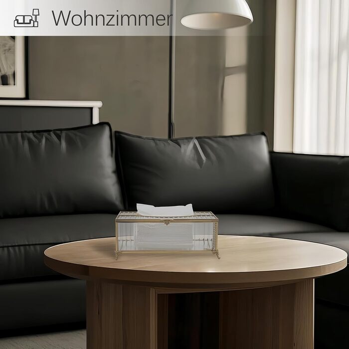 Скляна коробка для серветок SLHEQING Gold - органайзер для косметичних серветок, прямокутна модель для ванної, вітальні, спальні, офісу