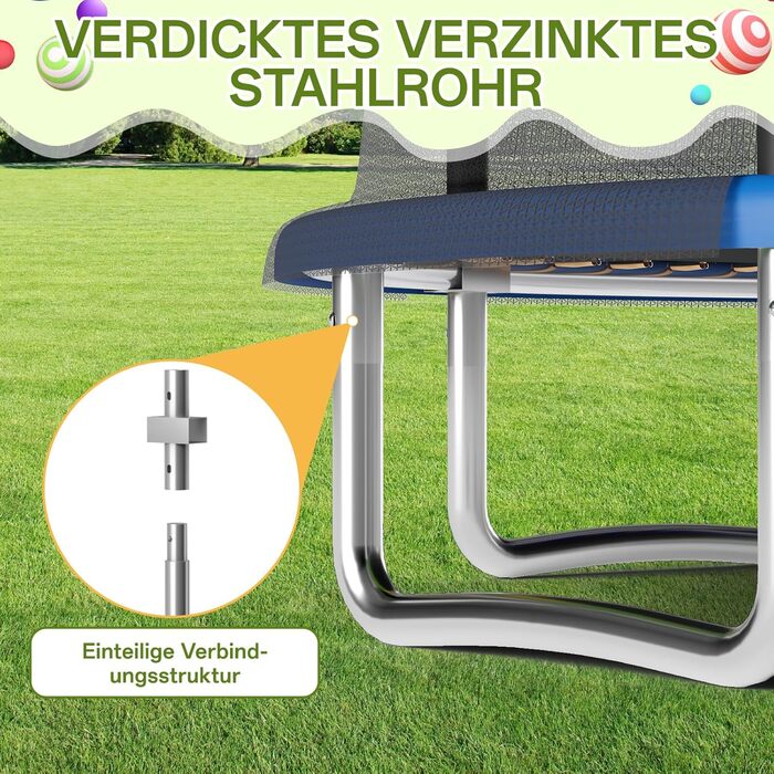 Батут JUMMICO вуличний 220 см з сіткою безпеки та захисним покриттям - блакитний