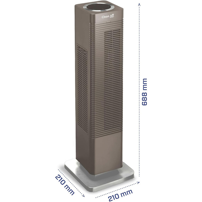 Обігрівач та вентилятор 2-в-1 Clean Air Optima CA-904G Smart: дизайн, 1000/2000 Вт, термостат, осциляція 80º, для приміщень до 40 м² (коричневий)