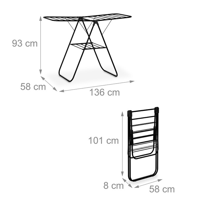 Розкладна сушарка Relaxdays з крилами