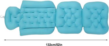 Подушка для ванни Ganzk?rper з неслизьким дном, м'який матеріал, для дорослих та гарячих джерел (блакитний)