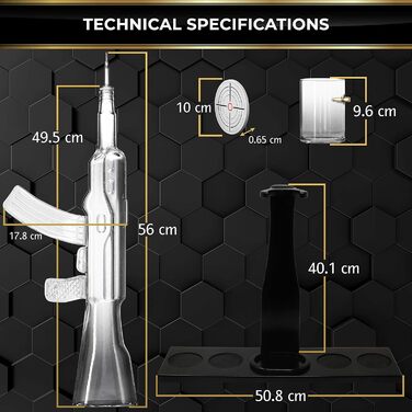 Набір віскі: карафа, пістолет-карафа, 4 келихи, 850 мл