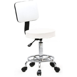 Офісний стілець, професійний стілець на коліщатках, зі спинкою, з можливістю повороту на 360 , регульований по висоті, для масажного салону, кухні, офісу, туалету