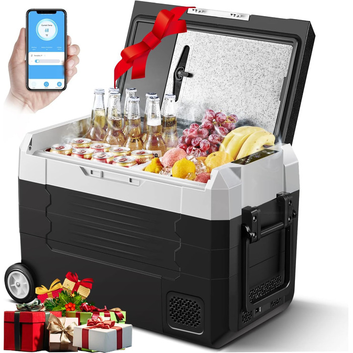 Кühlbox AAOBOSI Kompressor 45L з WiFi-керуванням, -20°C, 12/24/240V для авто, вантажівки, човна, кемпінгу