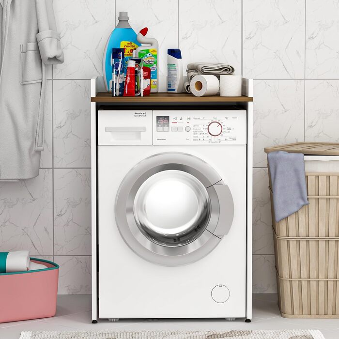 Шафа для пральної машини Homidea MIA - висока шафа для ванної кімнати - навісна шафа для пральної машини та сушильної машини для кухні та ванної кімнати 182.1 x 65 x 60 см (Антрацит/Дуб)