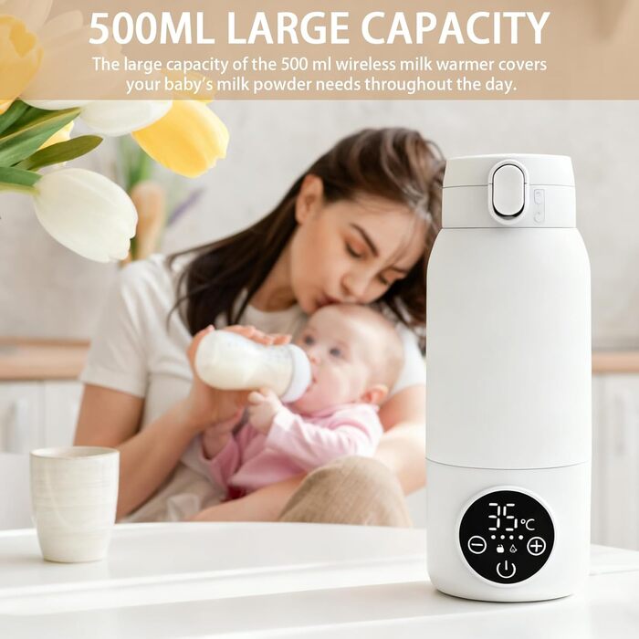 Мобільний підігрівач для пляшечок Baby, 500 мл, 100 Вт, акумулятор 11000 мАг, для подорожей та авто
